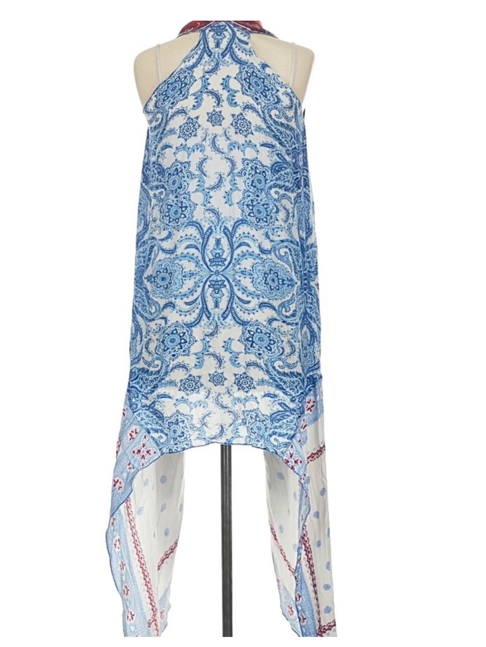Free People Red, White & Blue Printed Swim Coverup Kimono - Picture 3 of 3